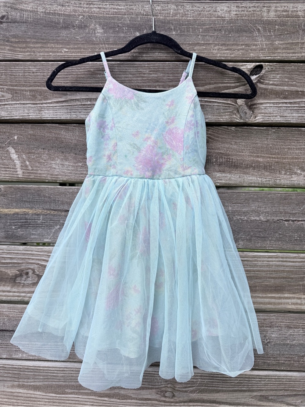 Zenzi Girls Light Aqua Blue Floral Glitter Tulle Party Dress Size 6/7